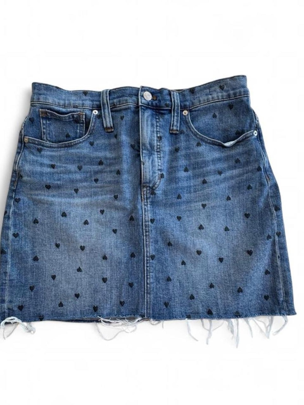 Madewell Heart Print Denim Mini Skirt — Size 30
Y2K Coquette Indie Festival Chic